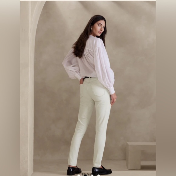 Banana Republic high rise skinny jeans.                Ecru color size 27 new - Picture 2 of 2